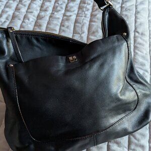Kate Spade Bond Street Black Smooth Leather Hobo Shoulder Bag with Turnlock